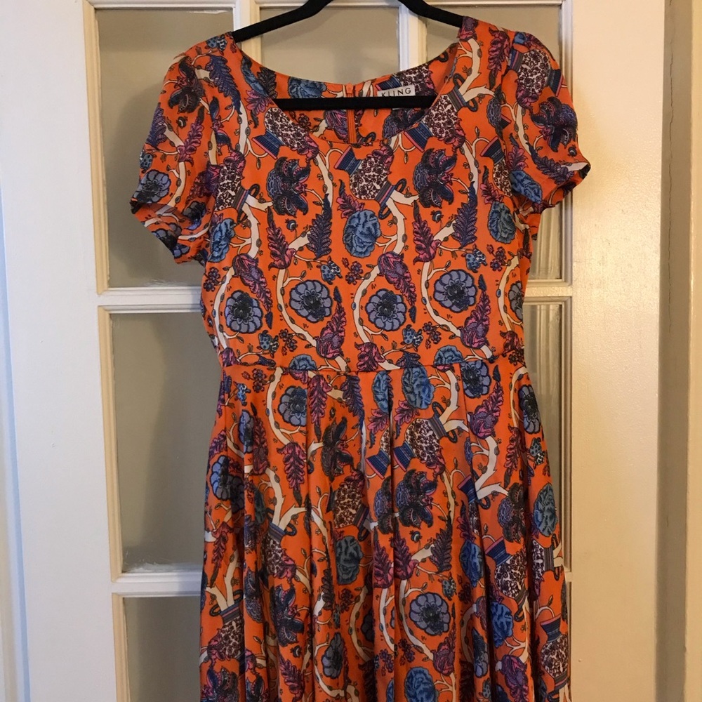 Orange Printed Dress